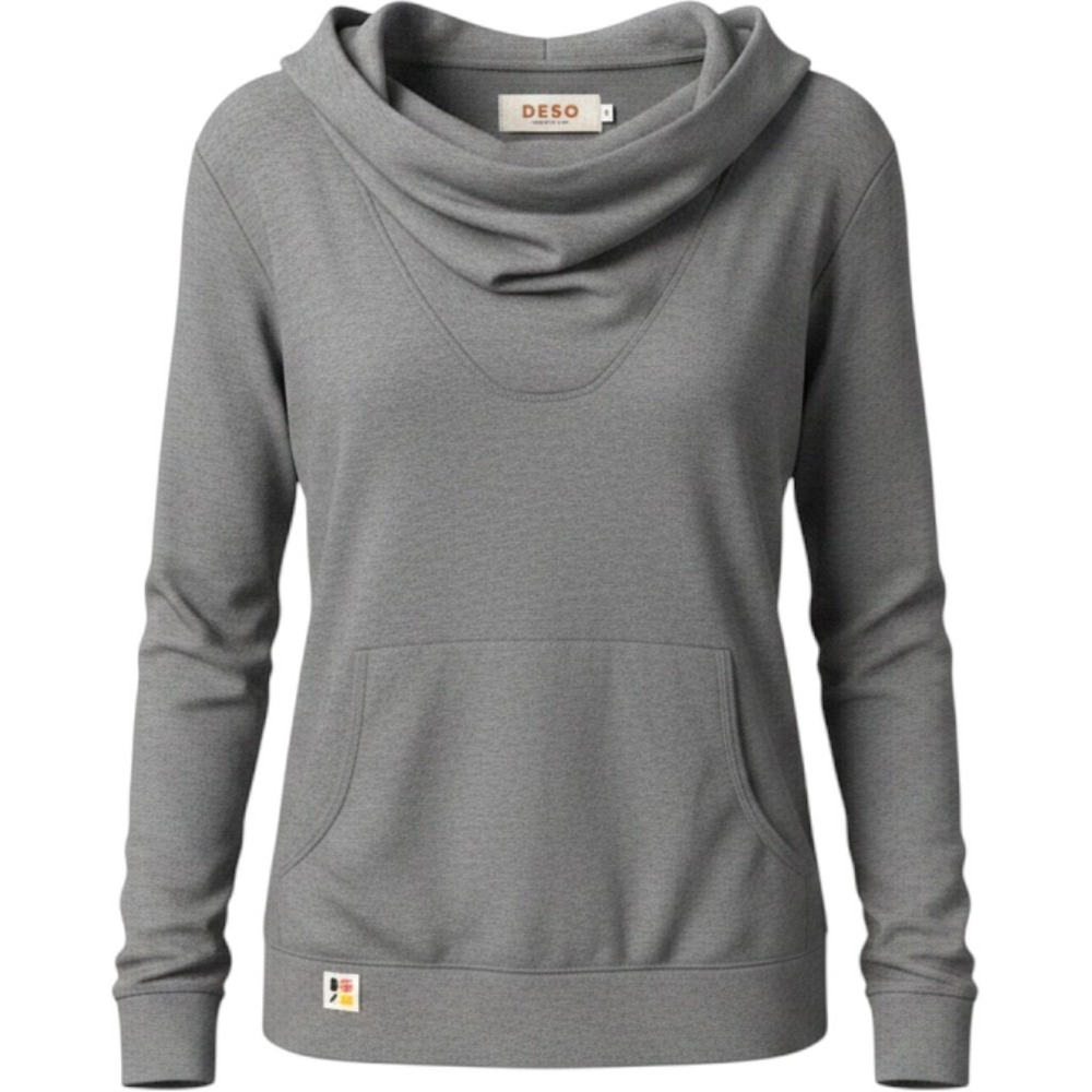 Deso Phipps Hoodie Women SmallGrey Sweater Pullover Outdoor Cowl Neck